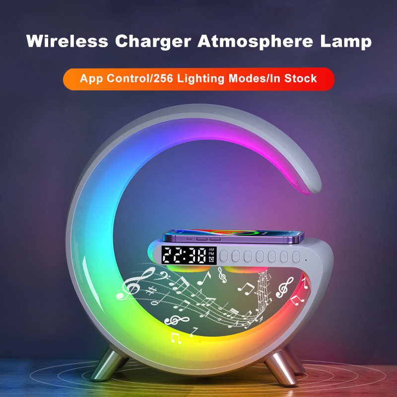 A AVOIR!!!   Lampe de Chevet, Lampe Ambiance LED Intelligente, Avec Haut-Parleur Bluetooth & Recharge Sans Fil